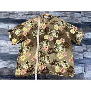 Tommy Bahama 100% Silk Palm Tree Button Up Hawaiian Shirt SZ XXLCruise Post Card
